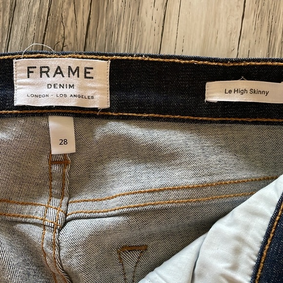 FRAME Denim Le Skinny Jeans In Saltair Dark Wash Sz 28 - Picture 10 of 12
